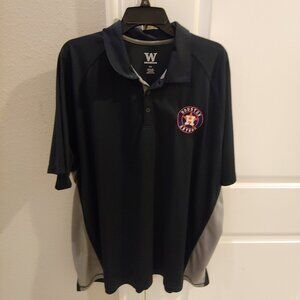 Houston Astros Polo Shirt Mens 3XL Blue Orange Performance Baseball